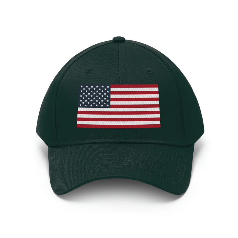 American Flag Unisex Baseball Hat (Embroidered Flag)