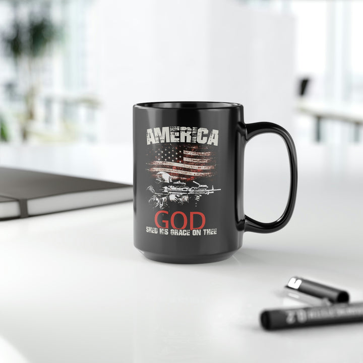 AMERICA God Shed His Grace On Thee Mug - 15 oz Black Mug