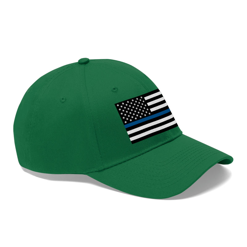 Thin Blue Line Flag Unisex Baseball Hat (Embroidered Flag)