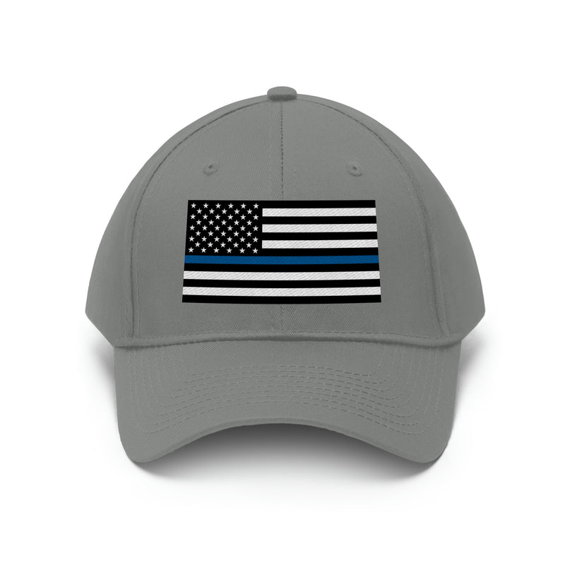 Thin Blue Line Flag Unisex Baseball Hat (Embroidered Flag)