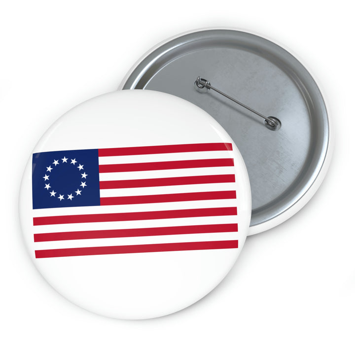 Betsy Ross Flag Custom Pin Buttons - White