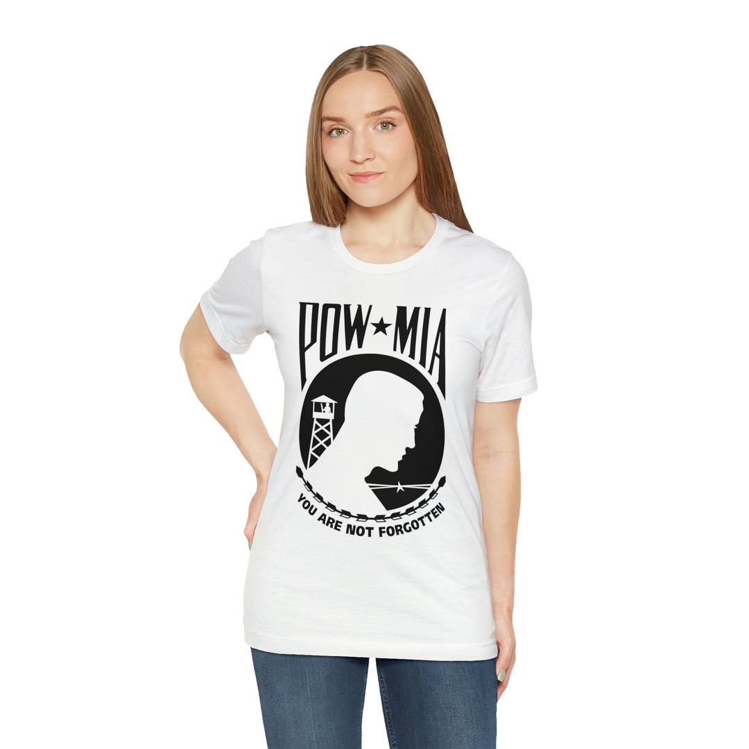 POW-MIA T Shirt: Bella + Canvas 3001