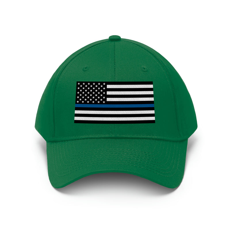 Thin Blue Line Flag Unisex Baseball Hat (Embroidered Flag)