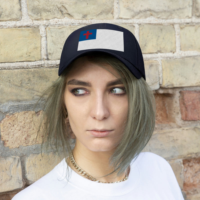 Christian Flag Unisex Baseball Hat (Embroidered Flag)