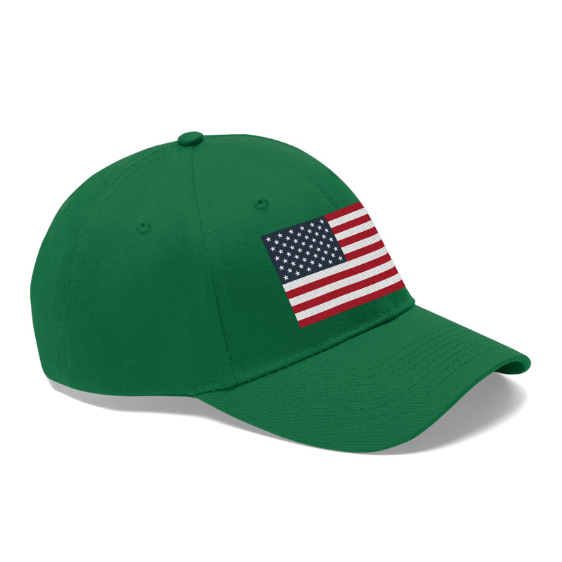 American Flag Unisex Baseball Hat (Embroidered Flag)