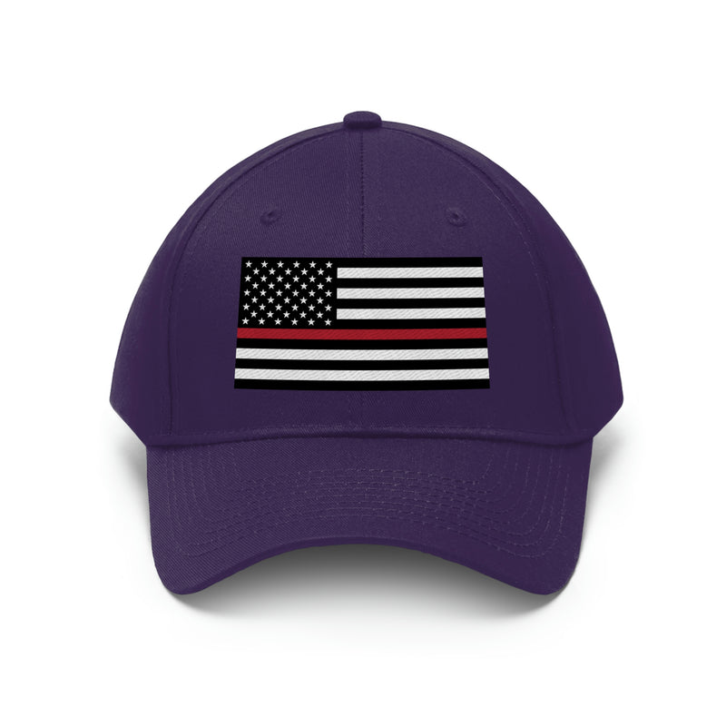 Thin Red Line Flag Unisex Baseball Hat (Embroidered Flag)
