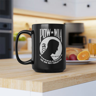 POW-MIA Flag Mug - 15 oz Black Mug