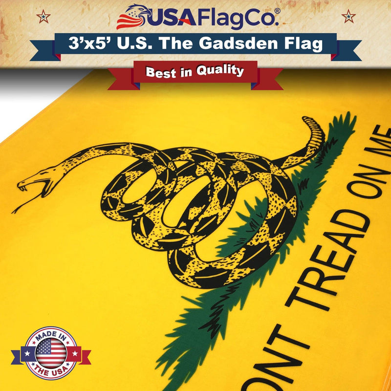 thumbnail image 2 of Don't Tread On Me Gadsden Flag Patch - 4x2 Inches, Iron-On (MF11) 2 of 5