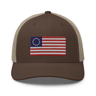 Trucker Cap Betsy Ross Flag (Embroidered Flag)