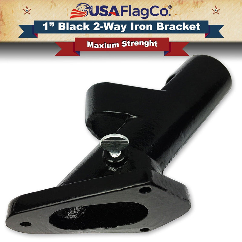 ROGUE™ Black Cast Iron Flag Pole Bracket (1-inch Diameter) - USA Flag Co.