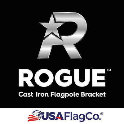 ROGUE™ Silver Cast Iron Flag Pole Bracket (1-inch Diameter) - USA Flag Co.