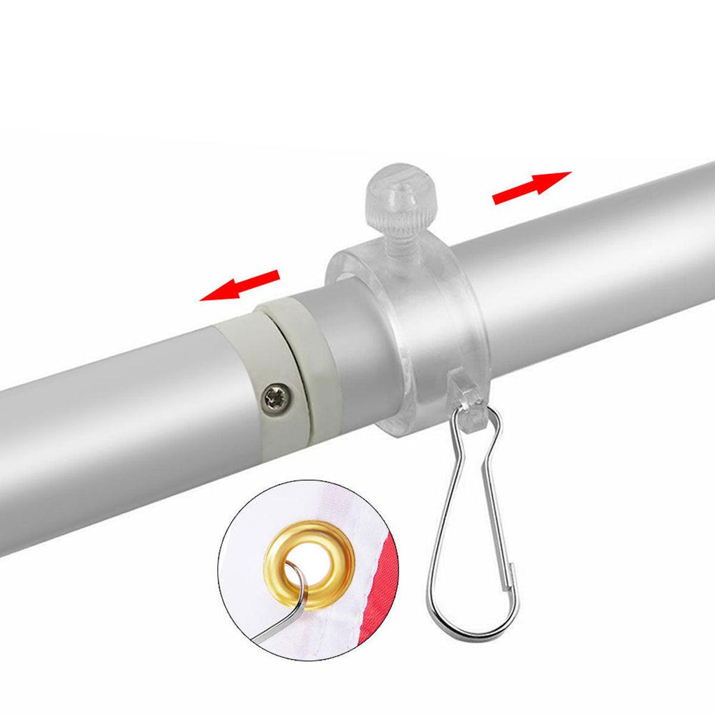 Free-Spinning Silver Flag Pole by USA Flag Co. (6 ft. 1-Inch Diameter)