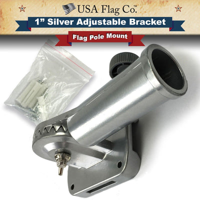 Silver Flag Pole Mount (1-inch Diameter) - USA Flag Co.