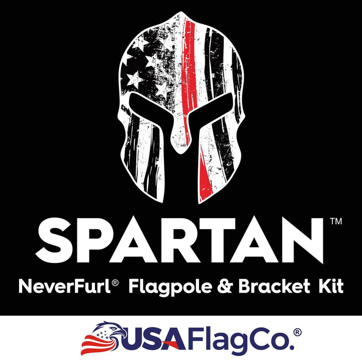 SPARTAN™ NeverFurl® 6ft Flagpole & Bracket Kit (Made in the USA) - White - USA Flag Co.