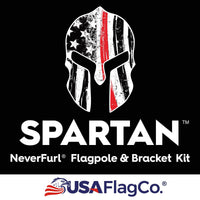 SPARTAN™ NeverFurl® 6ft Flagpole & Bracket Kit (Made in the USA) - White - USA Flag Co.