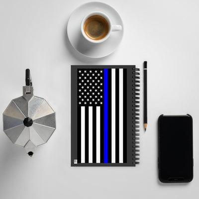 Thin Blue Line Flag Spiral Notebook by USA Flag Co.