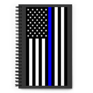 Thin Blue Line Flag Spiral Notebook by USA Flag Co.