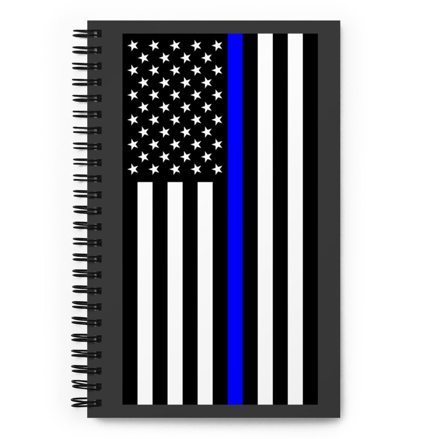 Thin Blue Line Flag Spiral Notebook by USA Flag Co.