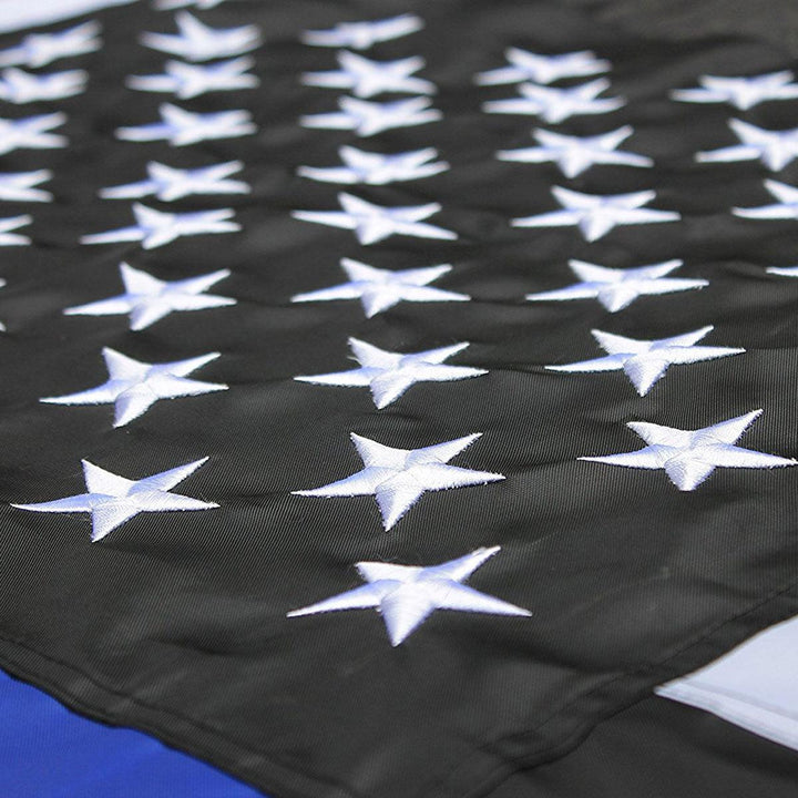 Thin Blue Line American Flag (3x5 foot) Embroidered Stars & Sewn Stripes - USA Flag Co.