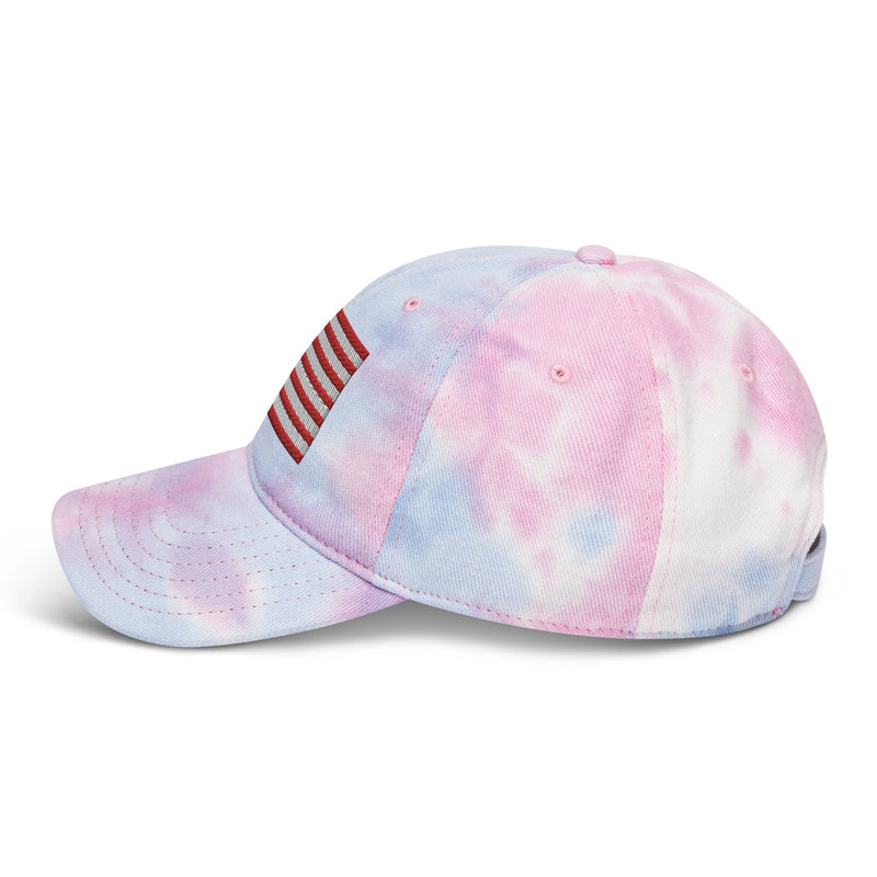 Tie Dye Hat American Flag (Embroidered Flag)