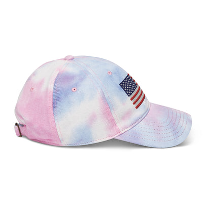 Tie Dye Hat American Flag (Embroidered Flag)