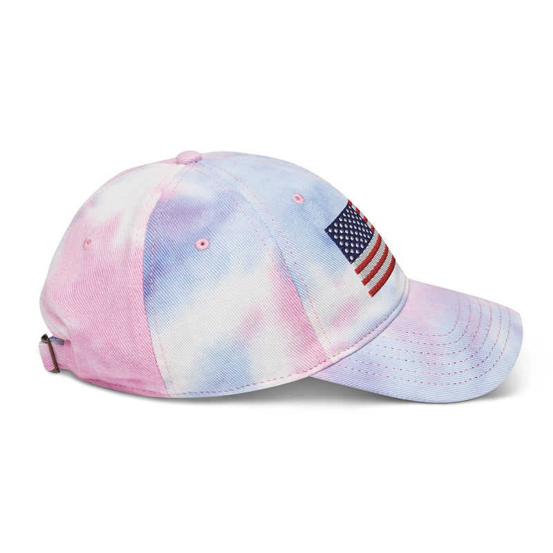 Tie Dye Hat American Flag (Embroidered Flag)