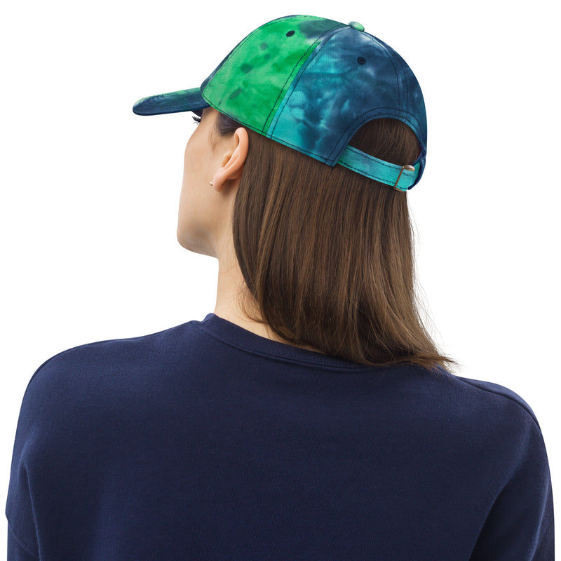 Tie Dye Hat Thin Blue Line Flag (Embroidered Flag)
