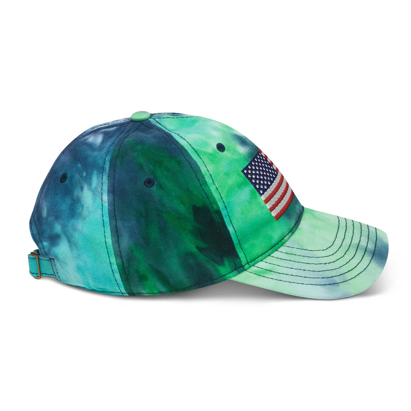 Tie Dye Hat American Flag (Embroidered Flag)