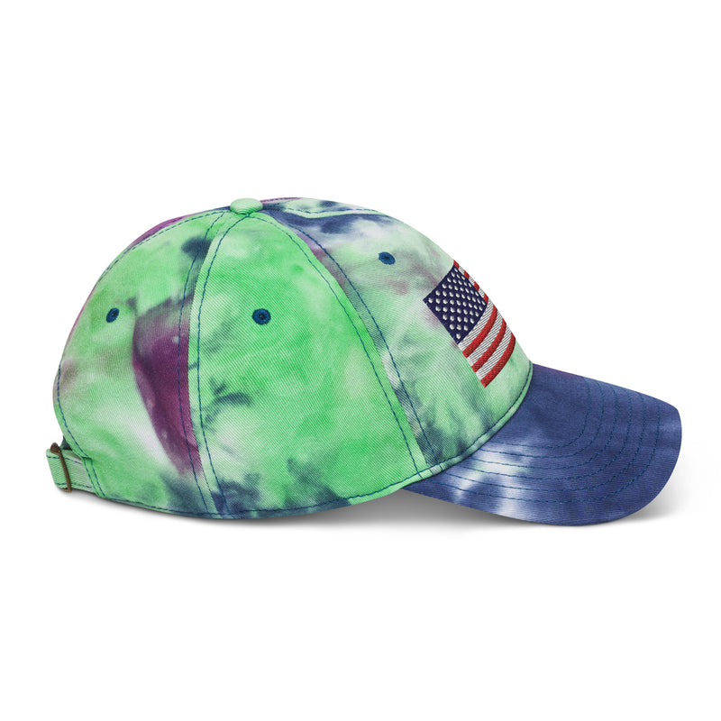 Tie Dye Hat American Flag (Embroidered Flag)