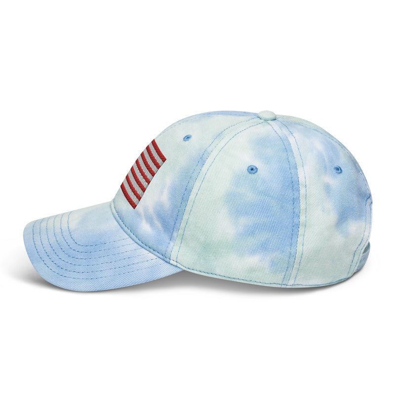 Tie Dye Hat American Flag (Embroidered Flag)