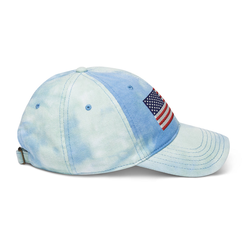 Tie Dye Hat American Flag (Embroidered Flag)