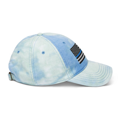 Tie Dye Hat Thin Blue Line Flag (Embroidered Flag)