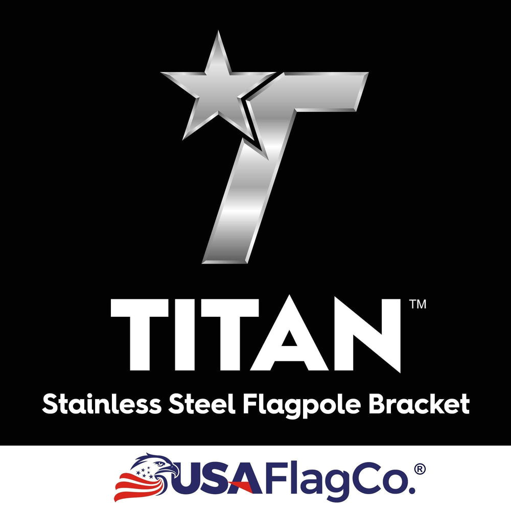 TITAN™ Silver Stainless Steel Flag Pole Bracket (1-inch Diameter) - USA Flag Co.
