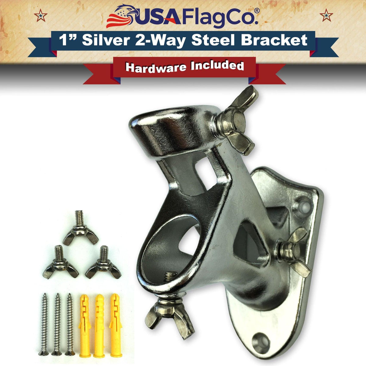 TITAN™ Silver Bracket: Unbreakable Flagpole Mount | USA Flag Co.