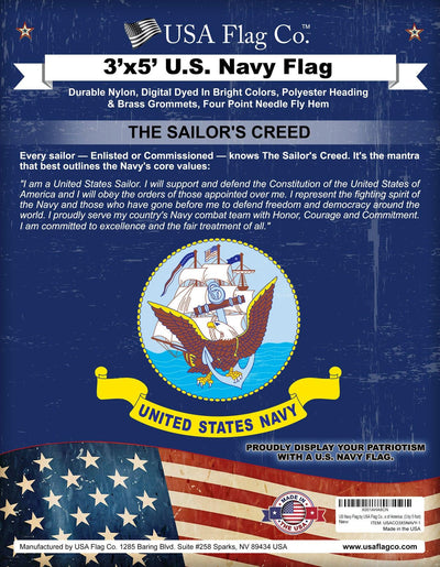 US Navy Flag (3x5 foot) - USA Flag Co.
