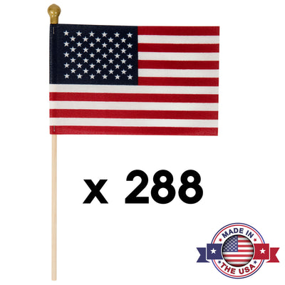 USA Stick Flags 4x6 Inch - Soft Vinyl Ball Tip for Safety