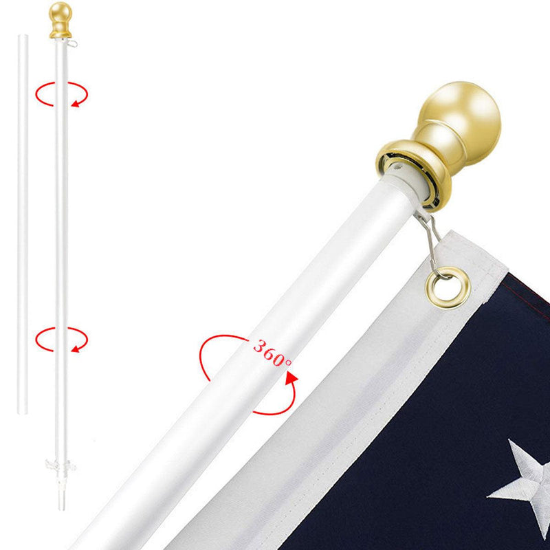 White Flag Pole (6ft, 1-inch Diameter) - USA Flag Co.